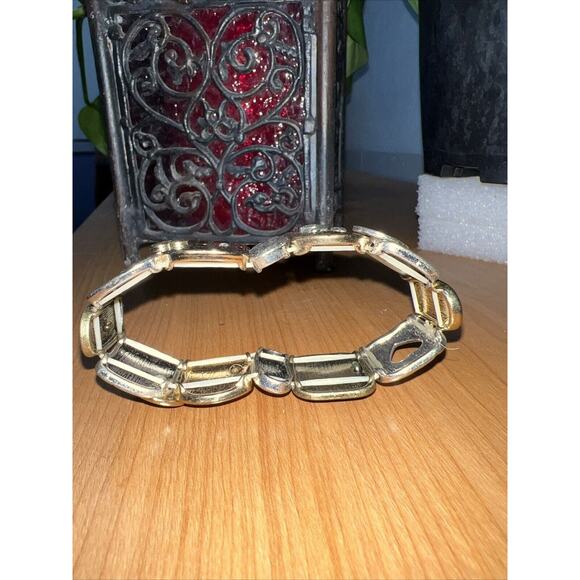 SPIRITUAL LOVE FAMILY JOY HEALTH SERENITY METAL PANEL LINK STRETCH BRACELET 1002 - Picture 5 of 5